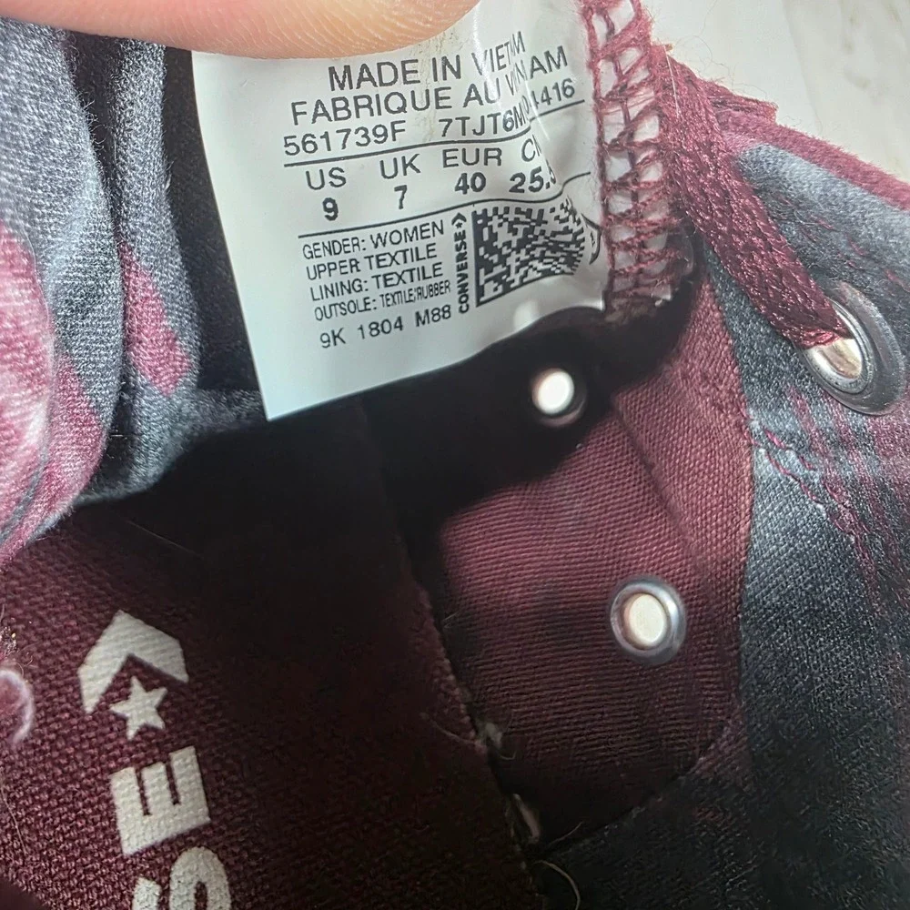 Converse Chuck Taylor All Star Madison Burgundy Maroon Sneakers 561739F Womens 9 - Picture 6 of 8